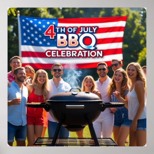 4. Juli GRILLEN Celebration Poster Print