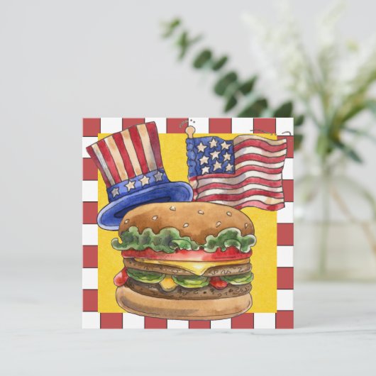 4. Juli GRILLEN Cook Out ! SRF Einladung (Stehend Vorderseite)