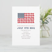 4. Juli GRILLEN Cookout Flag Cake Independence Day Einladung (Stehend Vorderseite)