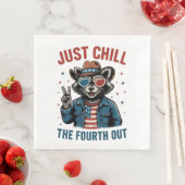 4. Juli GRILLEN Cool Retro Raccoon Chill Out Serviette (Beispiel)