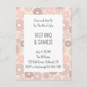 4. Juli GRILLEN des Firecrackers Independence Day Einladungspostkarte (Vorderseite)