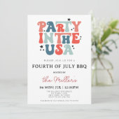 4. Juli GRILLEN Einladung, 4. Juli Einladung, 4. J Einladung (Stehend Vorderseite)