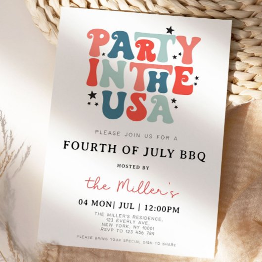 4. Juli GRILLEN Einladung, 4. Juli Einladung, 4. J Einladung