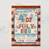 4. Juli GRILLEN Einladungen (Vorne/Hinten)