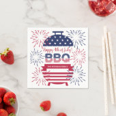 4. Juli Grillen Feuerwerk US Flagge Serviette (Beispiel)