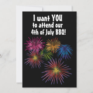 4. JULI GRILLEN FIREWORKS PARTY KUSTOM EINLADUNGEN