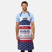 4. Juli Grillen Grillmeister Rot und Blau Grill Schürze (Getragen)