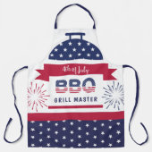 4. Juli Grillen Grillmeister Rot und Blau Grill Schürze (Vorderseite)