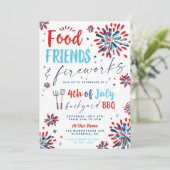 4. Juli GRILLEN Nachbarschaftsblock-Party Einladung (Stehend Vorderseite)