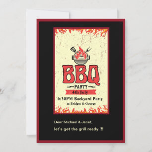 4. Juli Grillen Party Einladung