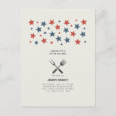 4. Juli GRILLEN Party Einladung Postkarte (Vorderseite)