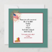 4. Juli GRILLEN Party mit Grill und Feuerwerk Einladung (Rückseite)