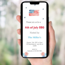 4. Juli GRILLEN Party Telefonische Einladungen