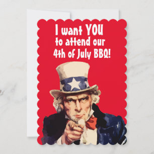 4. JULI GRILLEN PARTY UNCLE SAM PARTY EINLADUNGEN