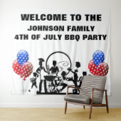4. Juli GRILLEN Party willkommen Wandteppich (Beispiel (Horizontal))
