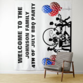 4. Juli GRILLEN Party willkommen Wandteppich (Beispiel)