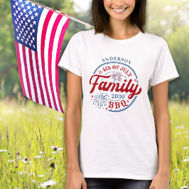 4. Juli GRILLEN Personalisierte Familie Wiedersehe T-Shirt