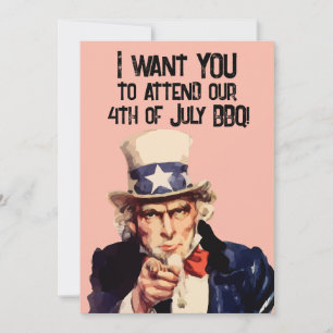 4. JULI GRILLEN UNCLE GLEICHE Party Einladungen