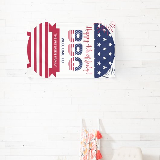 4. Juli Grillen US Flagge Feuerwerk Banner (InSitu)