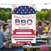4. Juli Grillen US Flagge Feuerwerk Banner