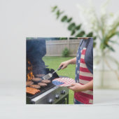 4. Juli Grillparty Einladung (Stehend Vorderseite)