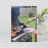 4. Juli Grillparty Einladung (Stehend Vorderseite)