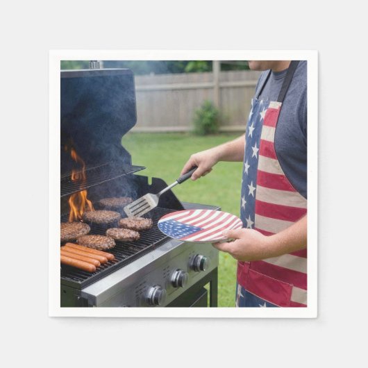 4. Juli Grillparty Serviette (Vorderseite)
