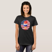 4. Juli große amerikanische Flagge Eiscreme T-Shirt (Vorne ganz)