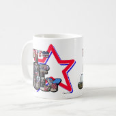 4. Juli Großer Buchstaben Stern Kaffeetasse (Vorderseite Links)