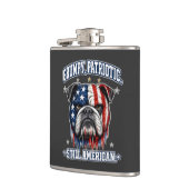 4. Juli Grumpy Patriotischer Bulldogge Flaschen Flachmann (Links)