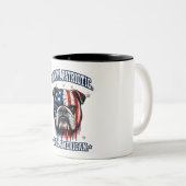 4. Juli Grumpy Patriotischer Bulldogge Kaffeetasse (VorderseiteRechts)