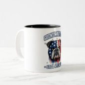 4. Juli Grumpy Patriotischer Bulldogge Kaffeetasse (Vorderseite Links)