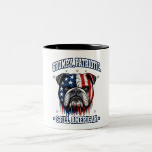 4. Juli Grumpy Patriotischer Bulldogge Kaffeetasse