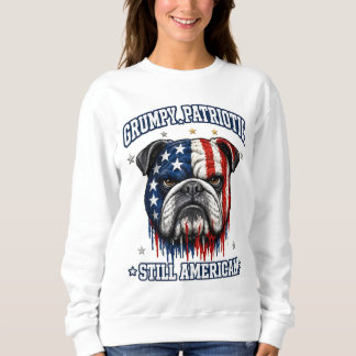 4. Juli Grumpy Patriotischer Bulldogge Sweatshirts