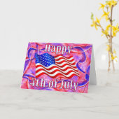 4. Juli Grußkarte Karte (Gelbe Blume)