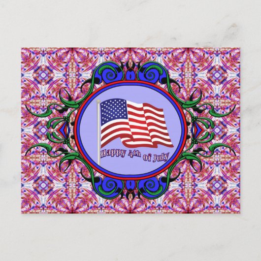 4. Juli Grußkarte Postkarte (Vorderseite)