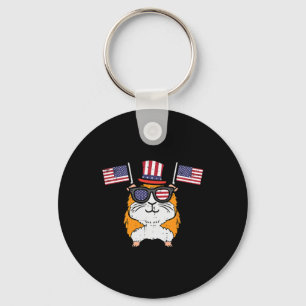 4. Juli Guinea Pig Us Flag Patriot Boys Girls Kind Schlüsselanhänger