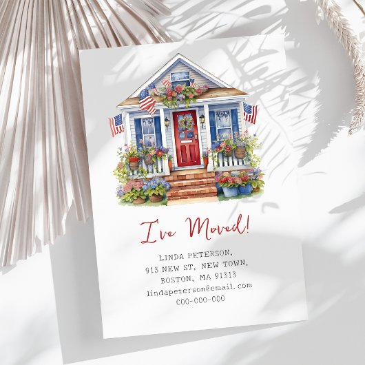 4. Juli habe ich eine neue Adresse verschoben Mitteilungskarte