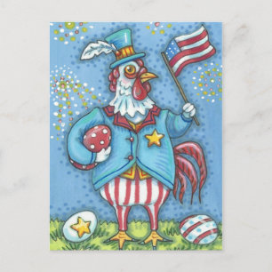 4. JULI-HAHN, FEIERTAGS-HUHN POSTKARTE