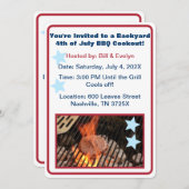 4. Juli Hamburger Barbecue Einladung (Vorne/Hinten)