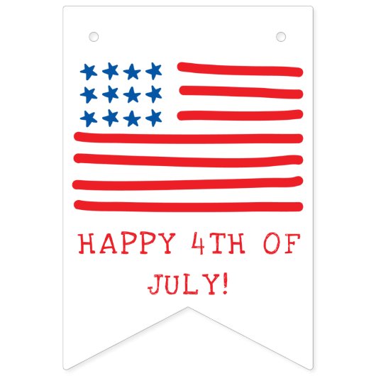 4. Juli | Händgezeichnete amerikanische Flagge & S (Zweite Fahne)