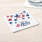 4. Juli Hanging Stars ID1103 Rechteckiger Pappuntersetzer (angewinkelt)