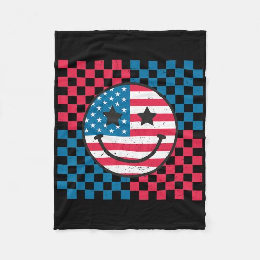 4. Juli - Happy Face American Fleecedecke (Vorderseite)