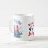 4. Juli Hat Stars & Stripes USA Kaffeetasse (Vorderseite Links)