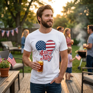 4. Juli Herz USA-Flagge Patriotisches T-Shirt Tri-Blend Shirt