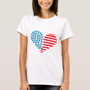 4. Juli Herzen T-Shirt