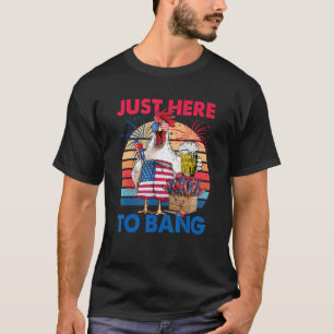 4. Juli Hier Zum Feuern Von Feuerwerk USA-Flagge C T-Shirt