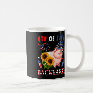 4. Juli Hinterhof-Schweine-Schleife US-Flagge Farm Kaffeetasse