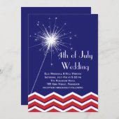 4. Juli Hochzeitseinladung mit Chevrons Einladung (Vorne/Hinten)