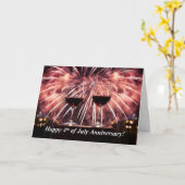 4. Juli Hochzeitsfeier mit Weinbrand Karte (Gelbe Blume)